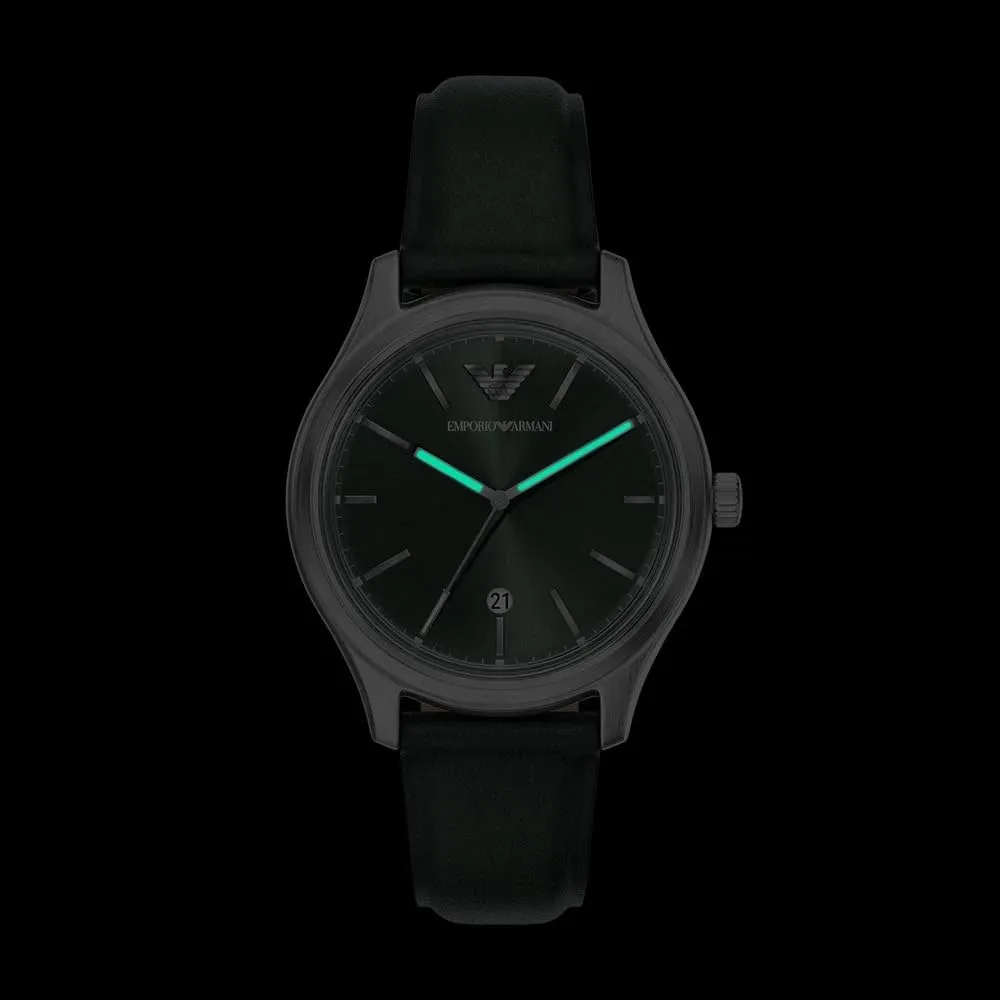 Emporio Armani AR11749 orologio uomo 41 mm pelle verde datario