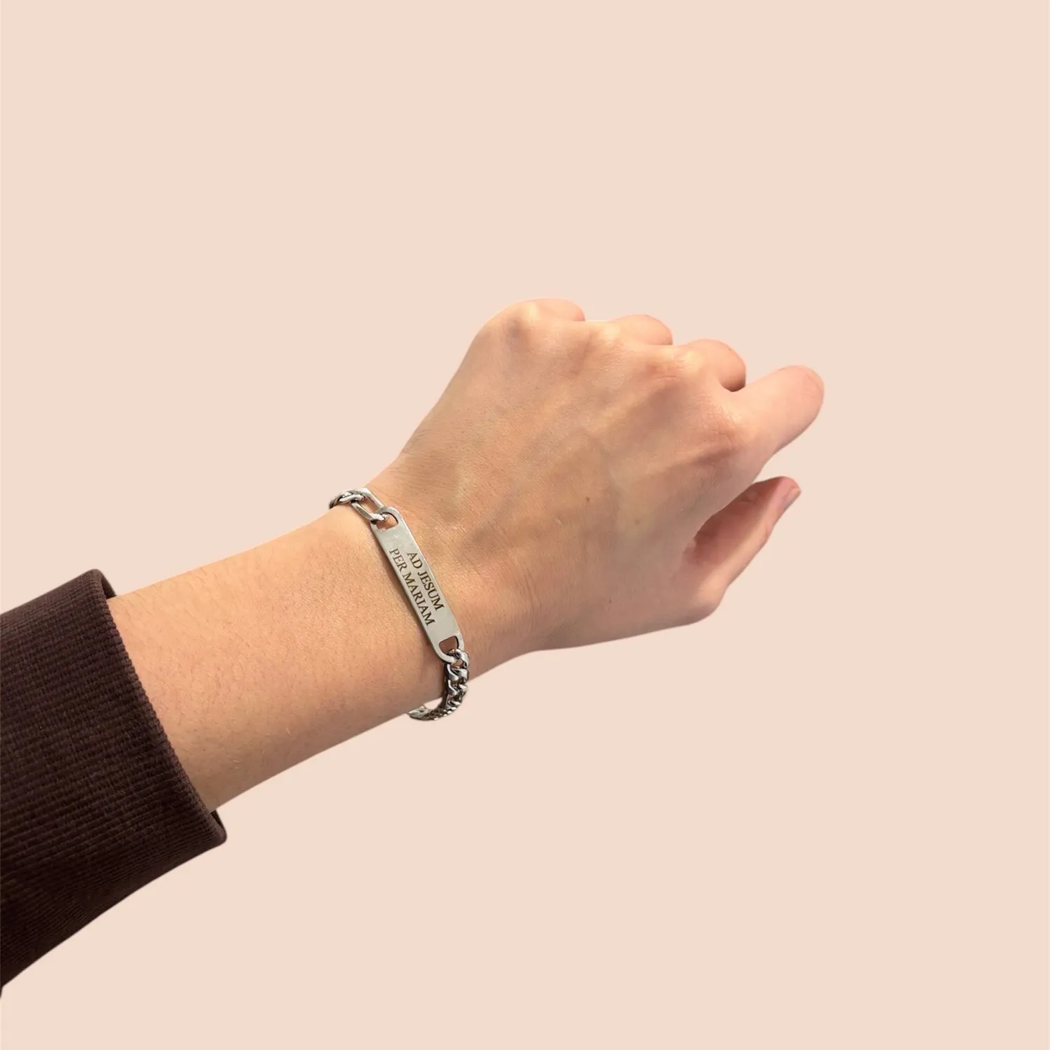 Ornamenta Ad Jesum Per Mariam Bracciale Acciaio 20 cm
