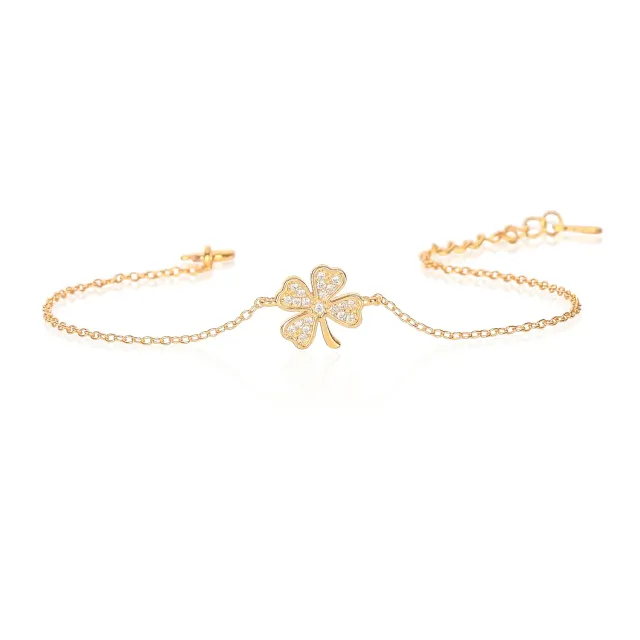 Diamond Treats bracciale quadrifoglio argento oro giallo