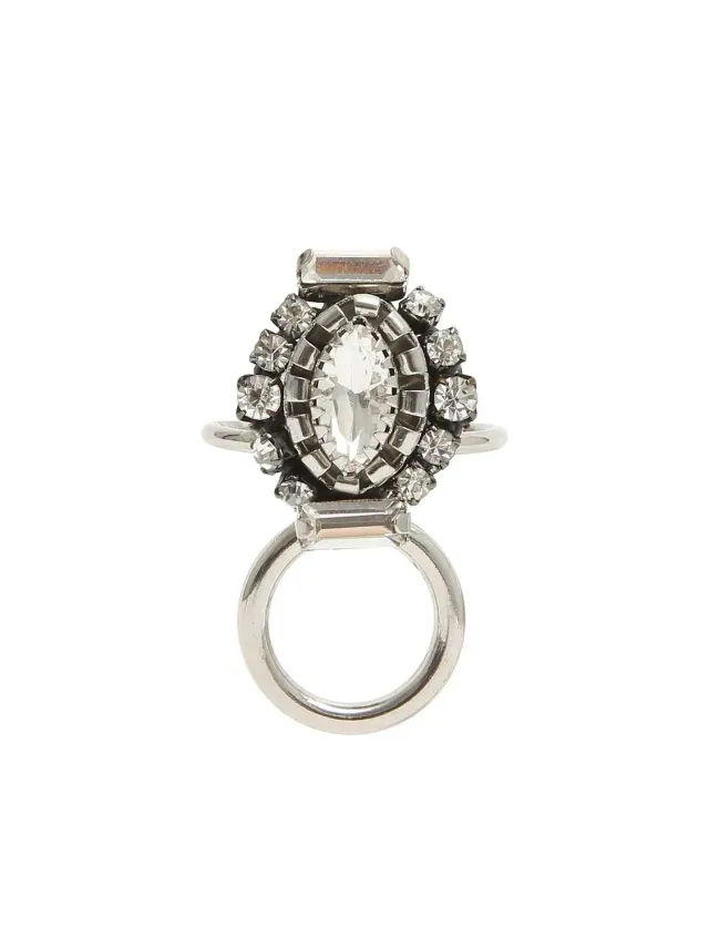 Rada Anello Cristalli con Cerchio silver regolabile
