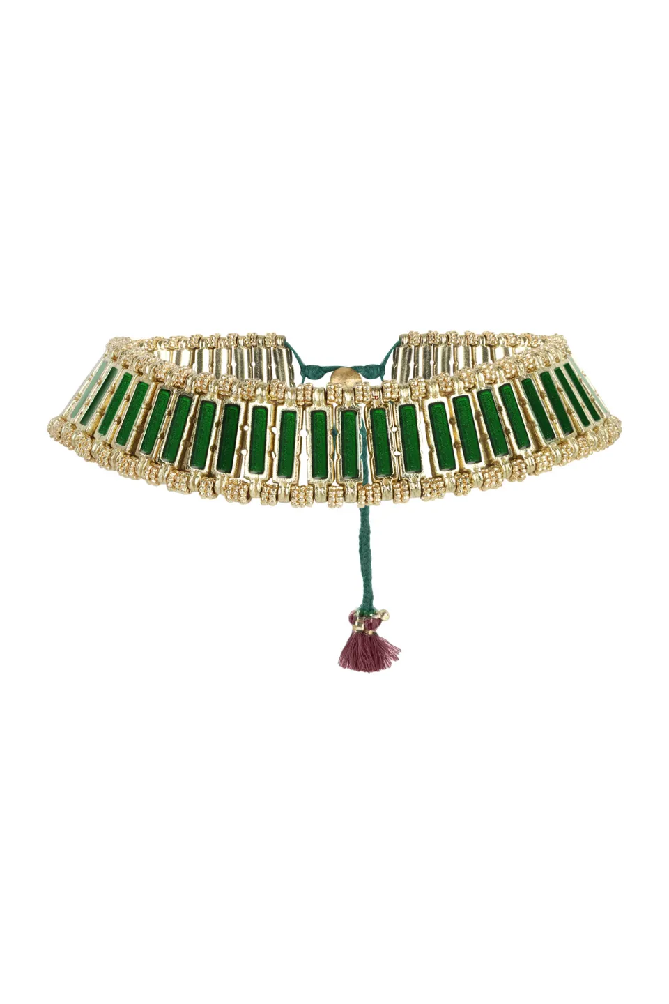 House of Tuhina Lalita Collana Bordeaux Fatto a Mano