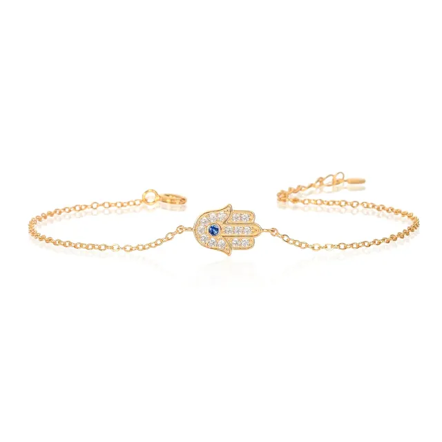 Diamond Treats Bracciale Mano Fatima Oro Giallo Argento 925