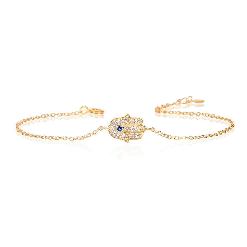Diamond Treats Bracciale Mano Fatima Oro Giallo Argento 925
