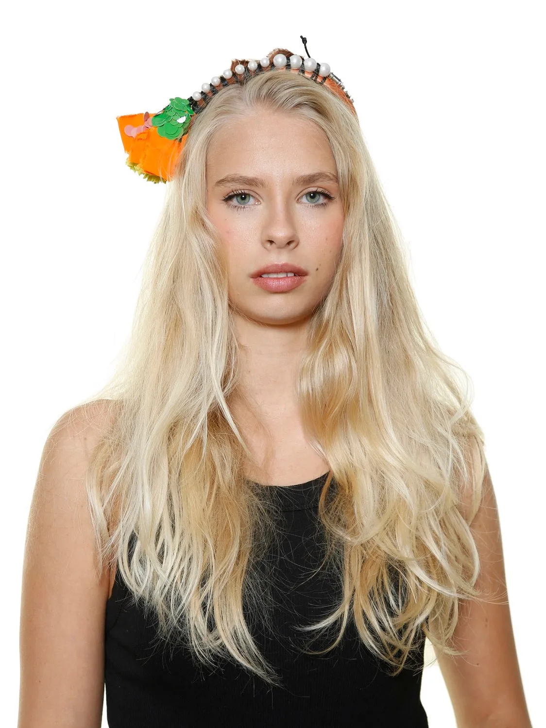 Rada Cerchietto Perle Fiore accessorio capelli rosa tessuto