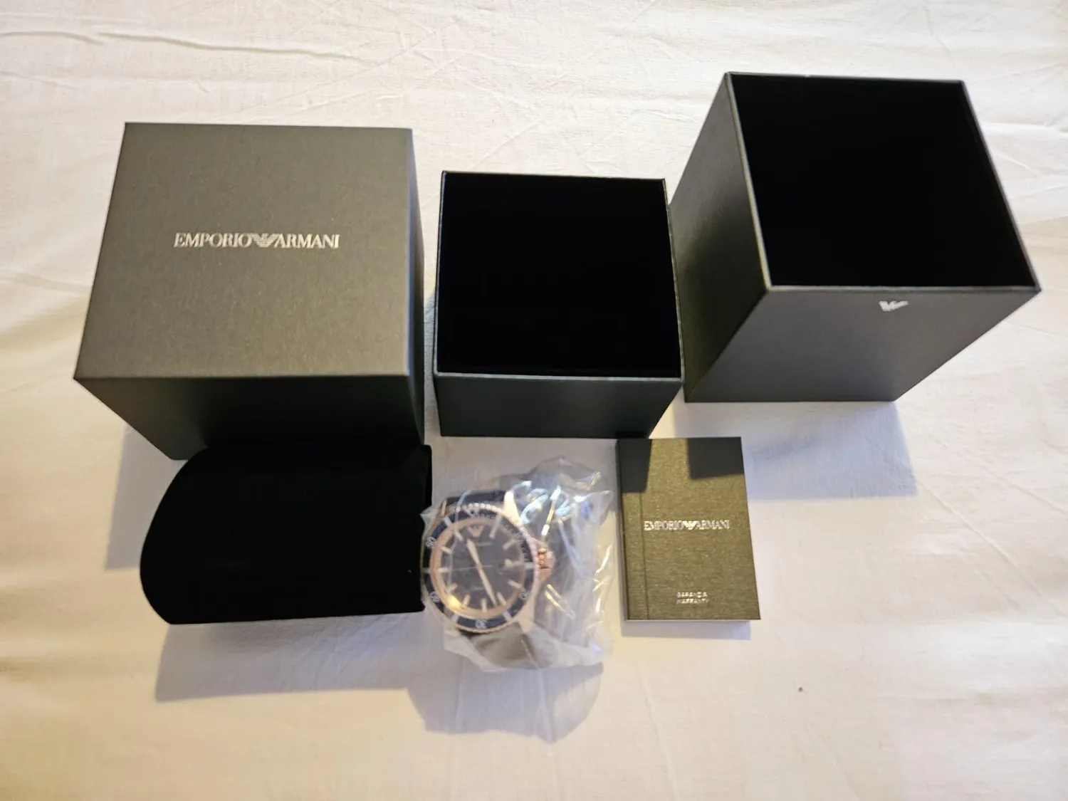 Emporio Armani AR11556 orologio uomo 42mm pelle marrone