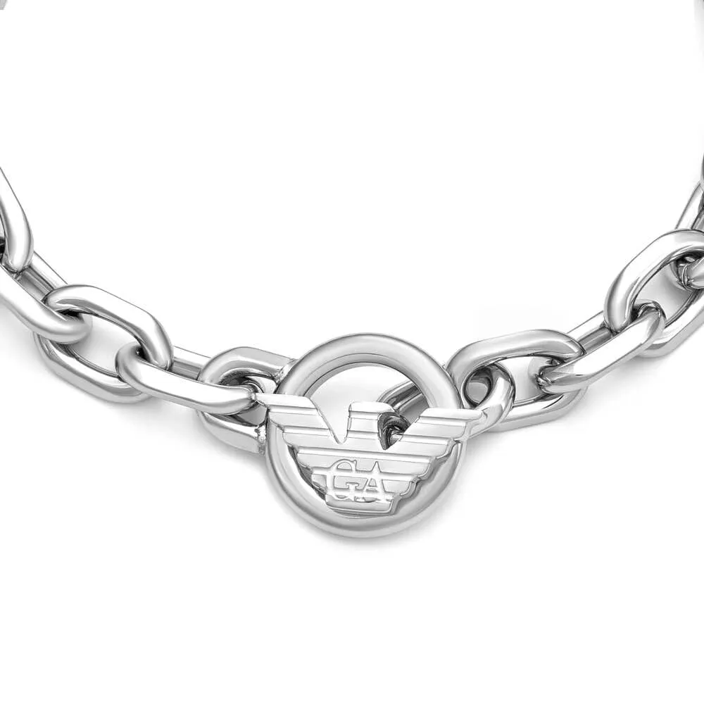 Emporio Armani Bracciale Uomo Nero e Acciaio Toggle