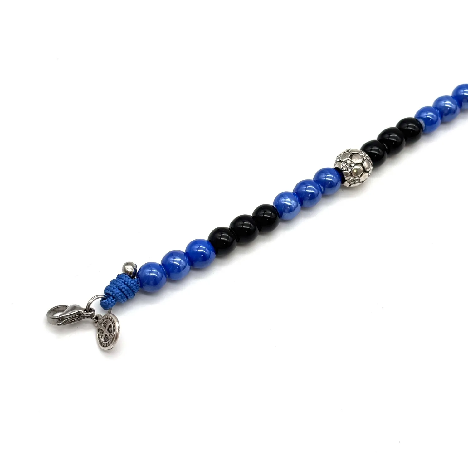 Ornamenta S. Benedetto bracciale corda blu nero 19-24 cm