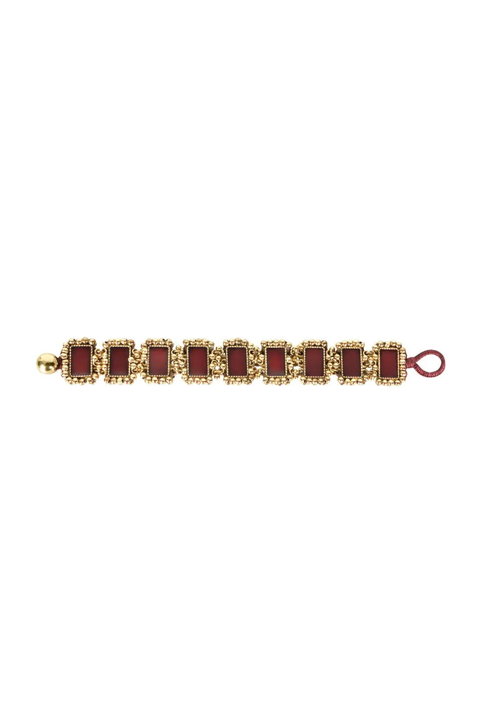 House of Tuhina Trajva Mandira Bracciale Bordeaux Tessuto