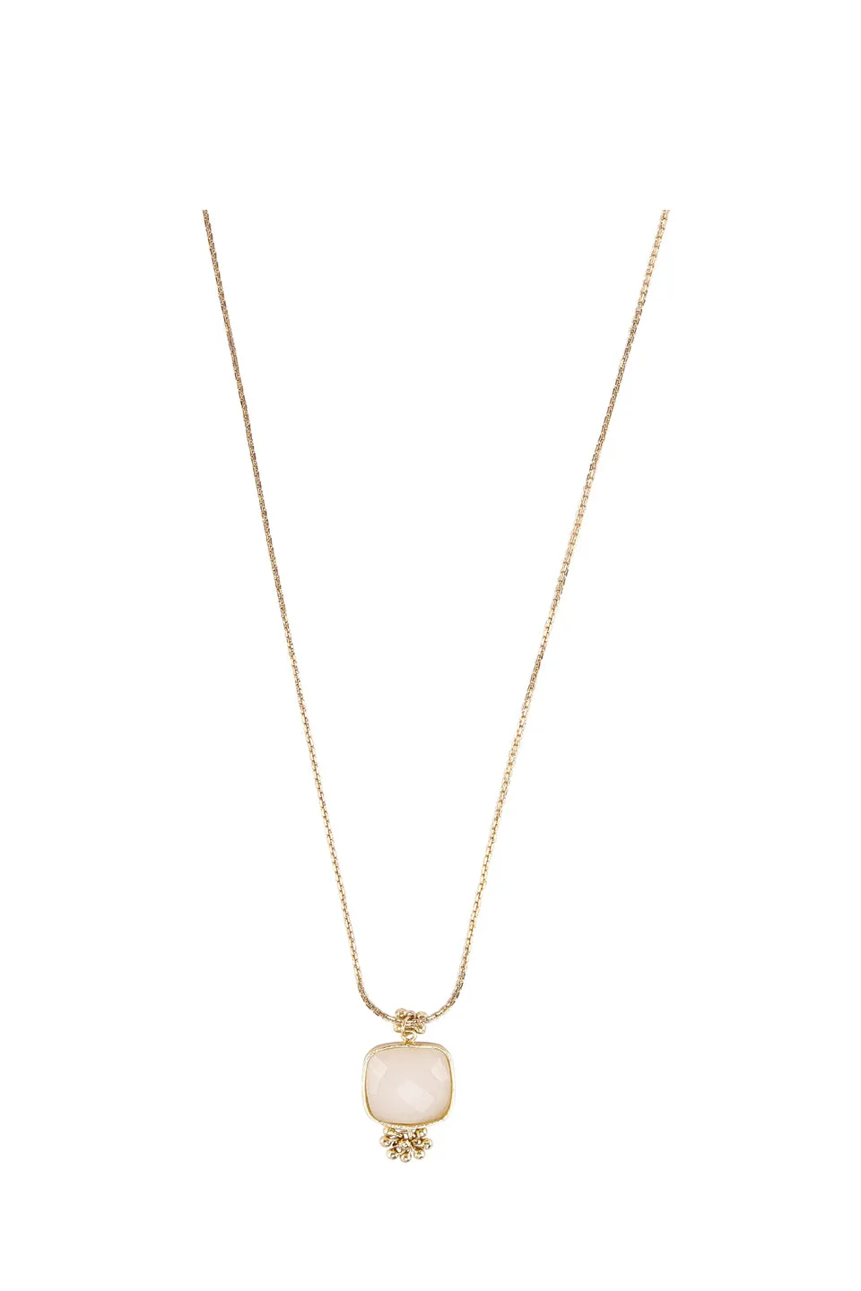 House of Tuhina Long Square Stone collana avorio pietra