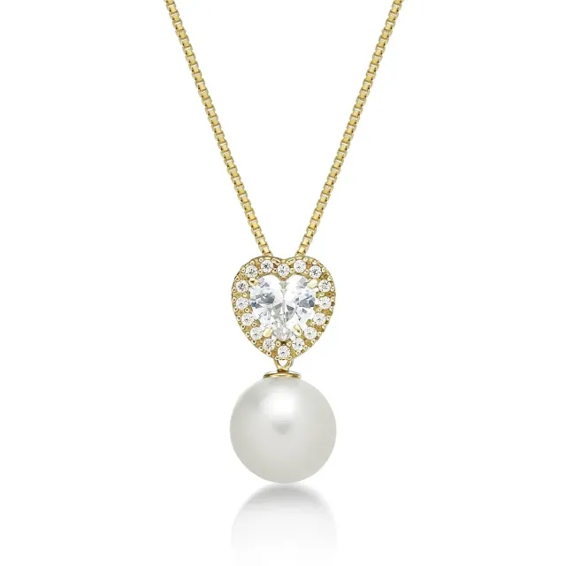 Diamond Treats Collana Perle Vere 8-8.5mm Oro 9kt Regolabile