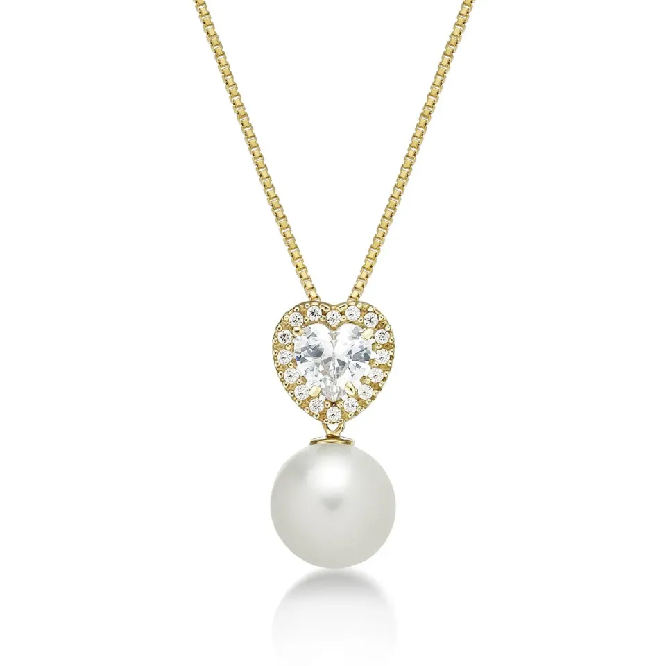 Diamond Treats Collana Perle Vere 8-8.5mm Oro 9kt Regolabile