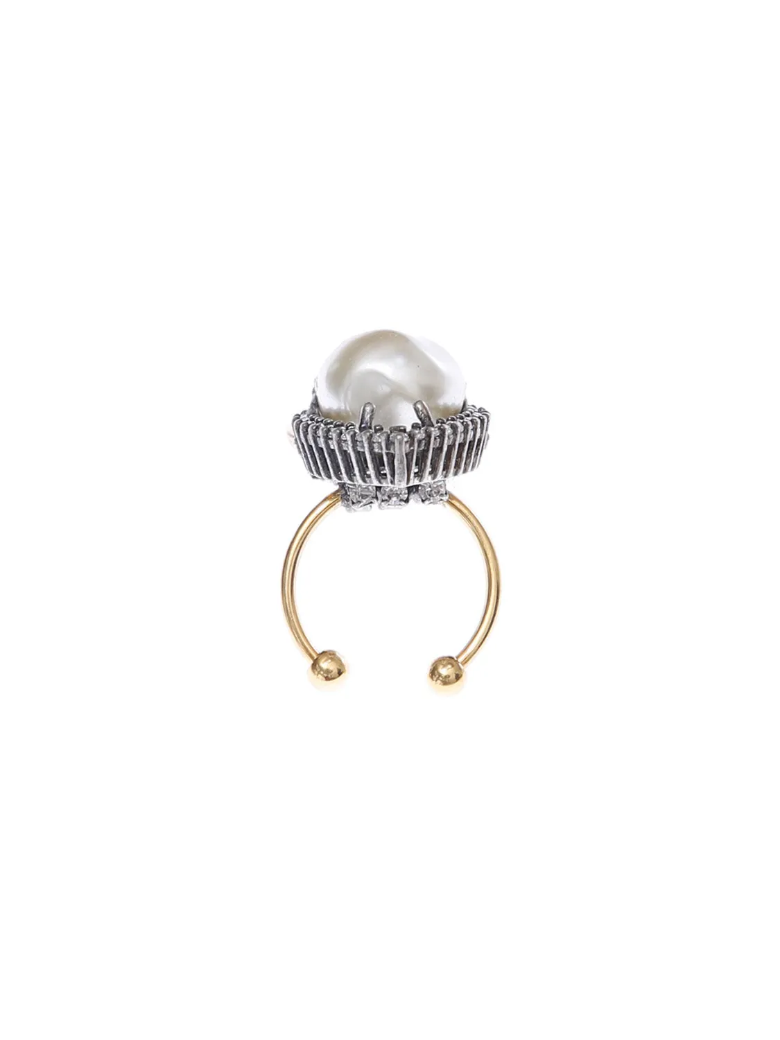 Rada Anello Goccia mix metalli strass perla