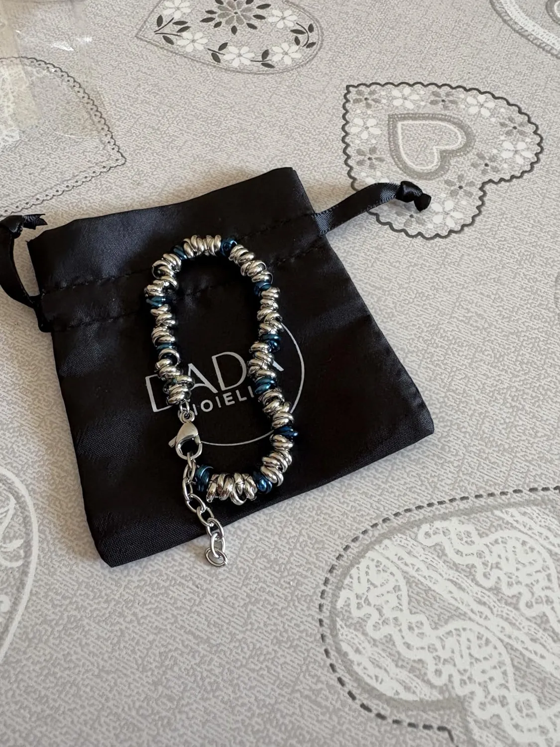 Dada Gioielli Bracciale Donna Anelli Blu Acciaio