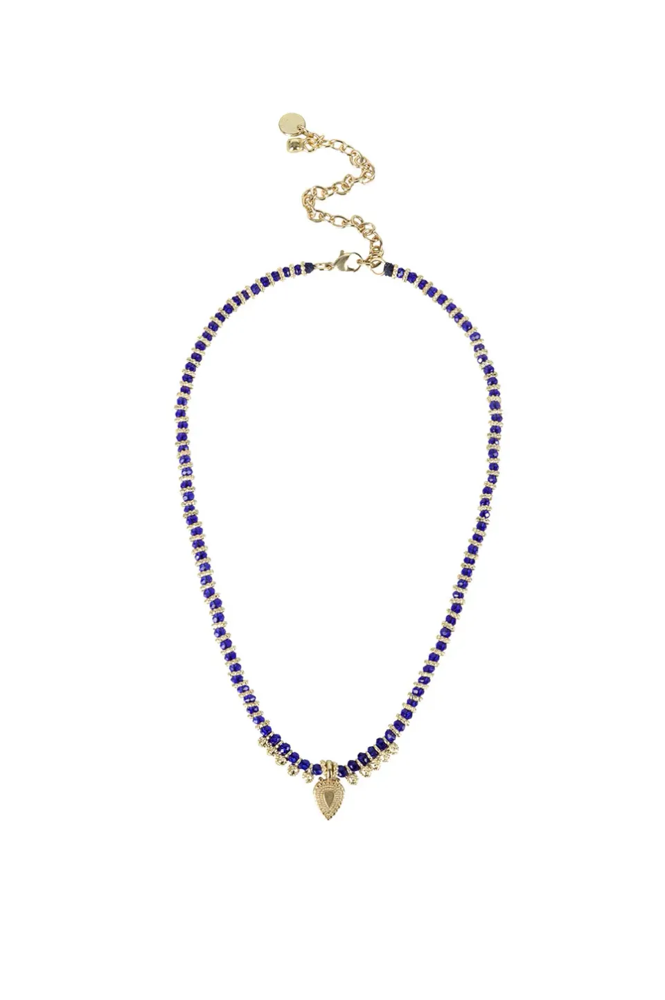 House of Tuhina Patra collana oro sole blu royal
