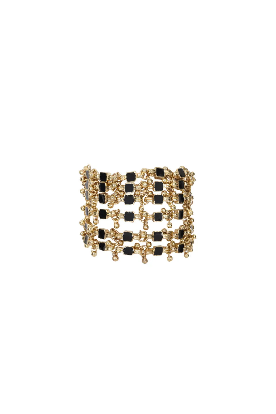 House of Tuhina Enamel Ocean bracciale smaltato grigio argento